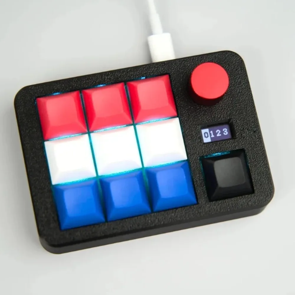 Mir T10+1 Custom Mini Keypad Wired Programmable 3D Printing with Knob Screen Portable Office Numeric Keyboard PC Accessories