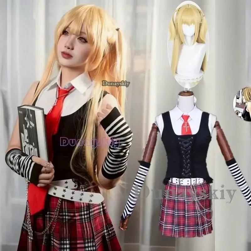 DY20 Косплей Миса Амане Дебютное Повседневное Сексуальное Платье Косплей Костюм Субкультура Ожерелье Y2k Готическая Лоли Униформа Наряд Парик25