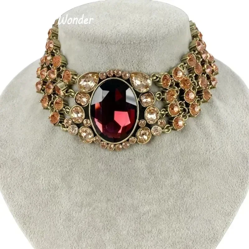 Timeless Wonder Fancy Zircon Geo Beaded Statement Necklaces for Women Designer Jewelry Goth Trendy Rare Runway Luxury Brand 4529