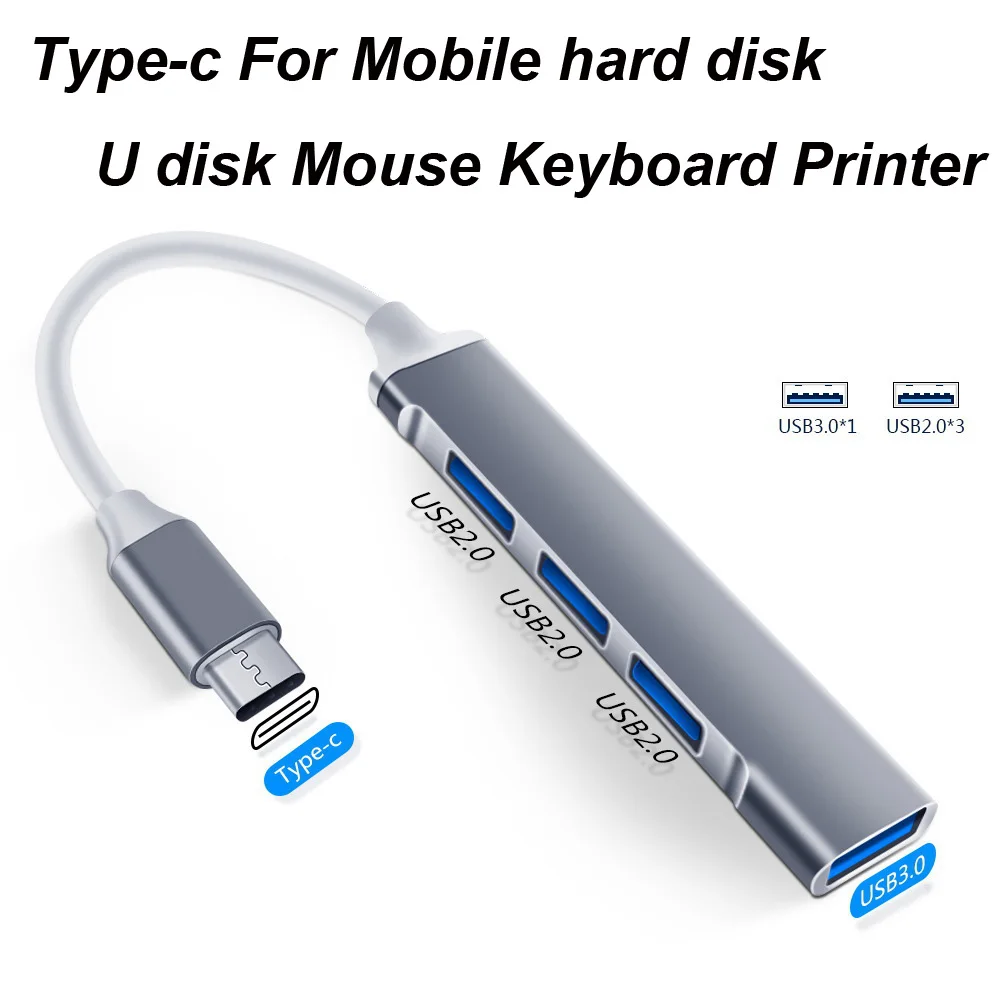 Puerto USB 3,0/2,0 TYPE-C 3,1 7/4 para Macbook, PC, teléfono, disco duro móvil, teclado de ratón