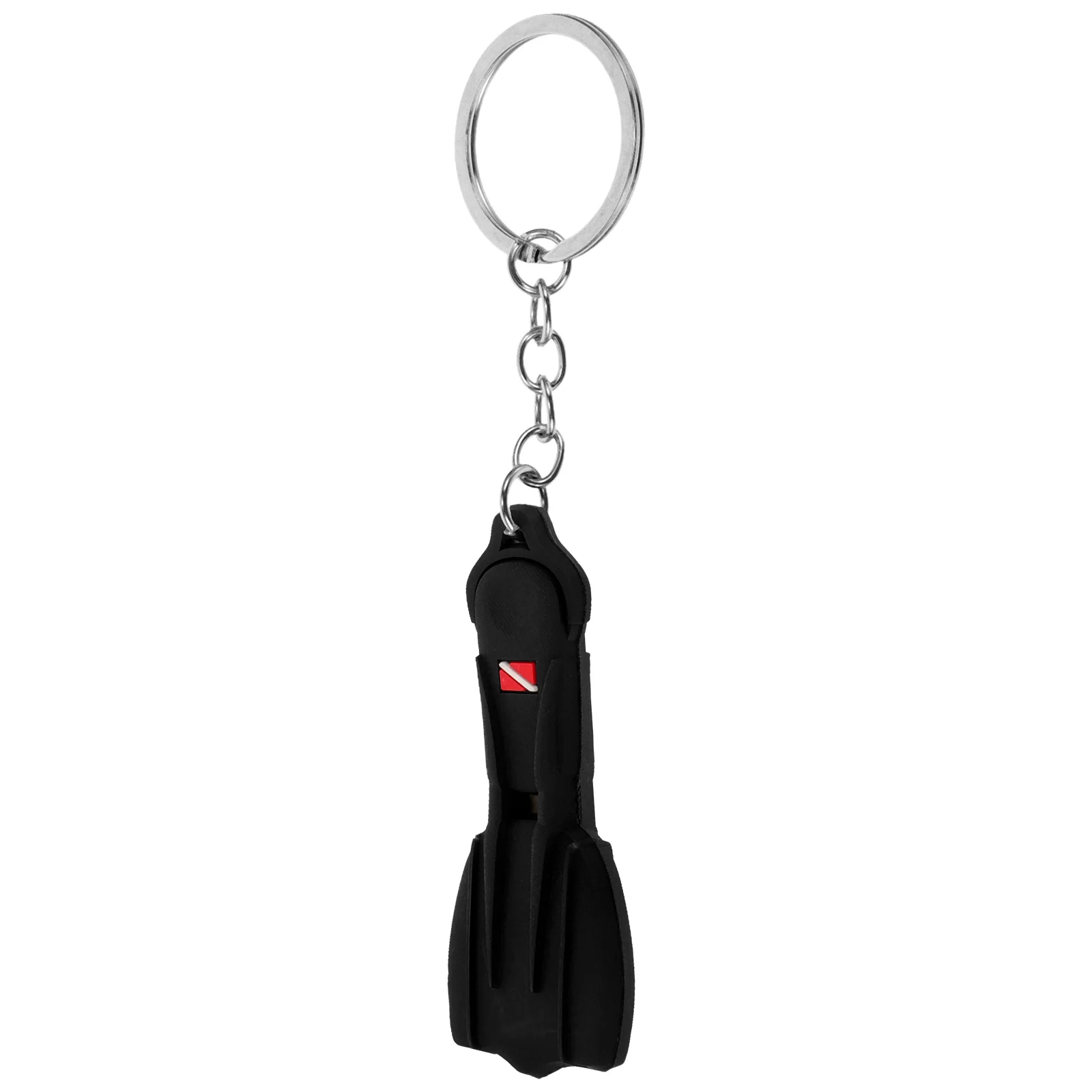 

Diving Fin Keychain Black Lightweight Portable Decorative Pendant Bag Backpack Gift Sports Accessories Silicone Small Key