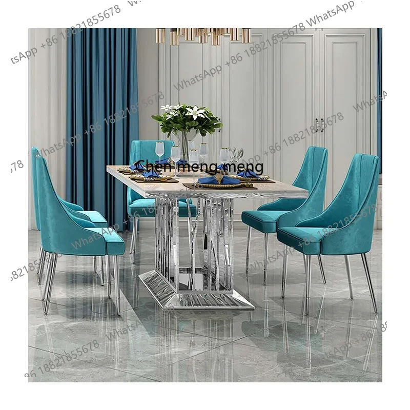 G153 Italian rock slab dining table and chair combination rectangular simple post-modern  light luxury living room table househo