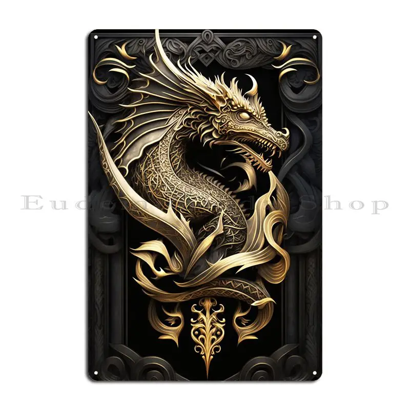 Fabled Dragon Art Deco Metal Plaque Poster Customized Vintage Wall Club Decoration Tin Sign Poster