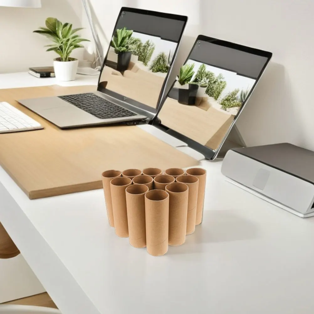 

20pcs Paper Craft 15Cm Brown Toilet Roll Diy Supplies Kids Creative Activity Khaki Cardboard Cylinders School Projects Home