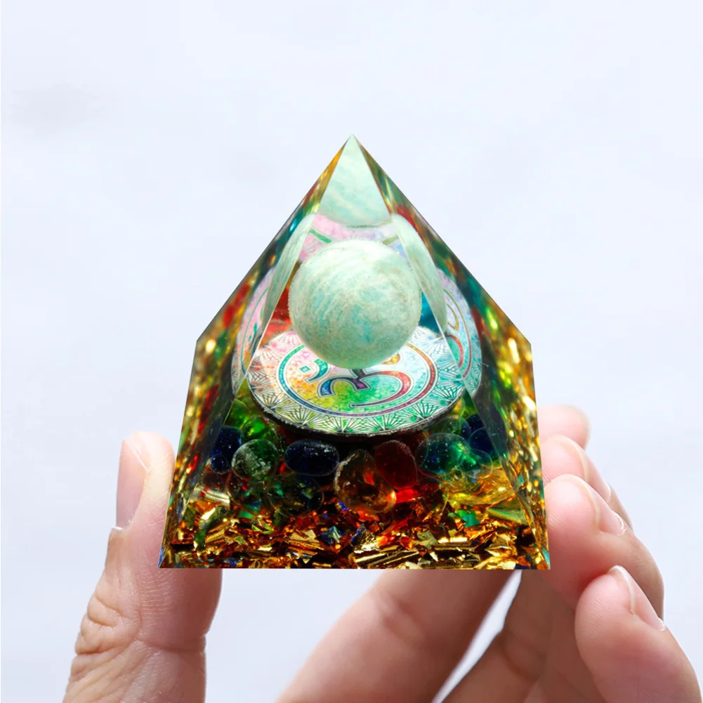 Natural Stone Crystal Orgonite Pyramid Reiki Chakra Healing Gemstone Tower Meditation Protection Office Decor Gifts