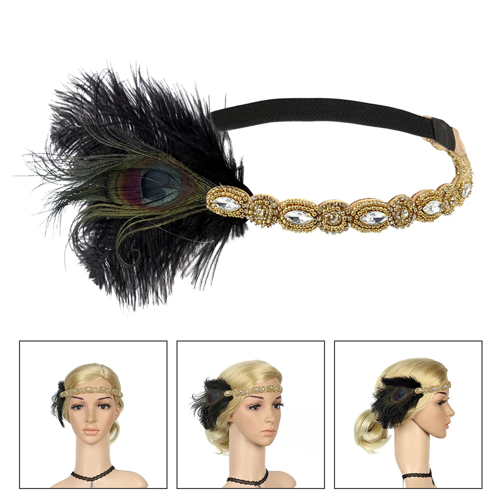 

Retro Headband Vintage Style Prom Hairband Golden Decorated Elegant Fashionable Party Hair Ornament Lightweight