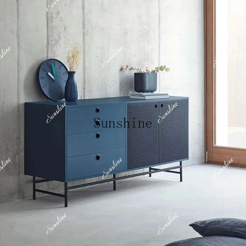 

Italian light luxury solid wood dining side/minimalist living room storage/home creative high-end door cabinet FT