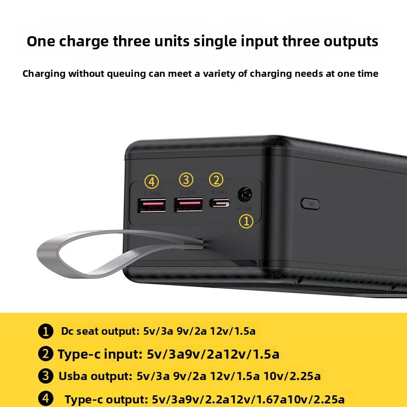 Pudełko do samodzielnego montażu na 21 baterii 18650, powerbank z szybkim ładowaniem 22,5W, obudowa z podwójnym USB, ładowarka USB-C i DC do iPhone'a z diodą LED — zdjęcie produktu 4