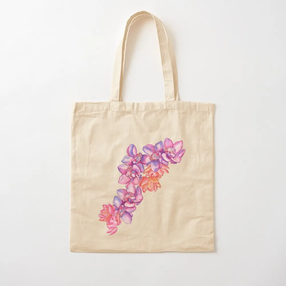 Orchid Splash Tote Bag bag for beach foldable reusable bag tote university