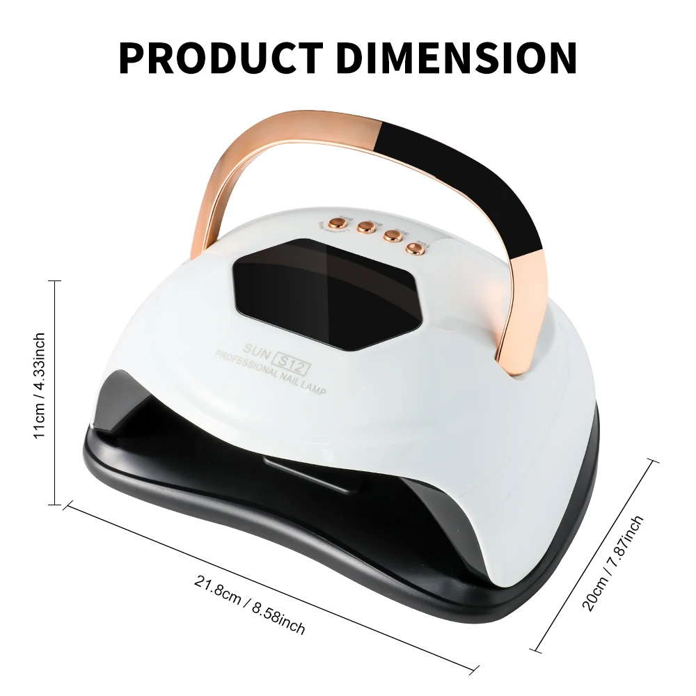 UVランプSUN S12プロフェッショナルジェル硬化ランプ、42個のLEDビーズ、自動センサーLCDディスプレイと4タイマー付きネイルランプ、ネイルアート用
