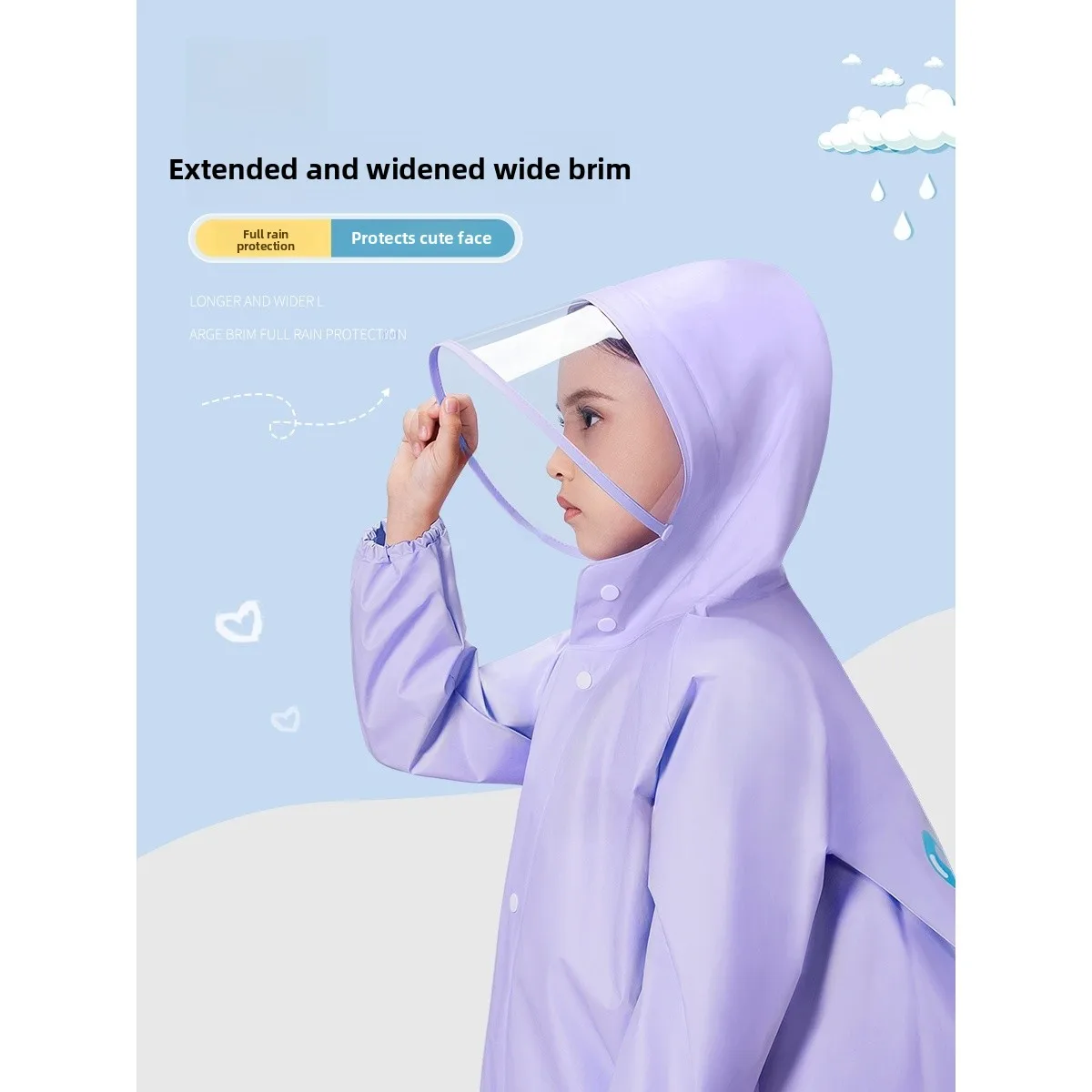 

Детский водонепроницаемый плащ-дождевик с местом для школьного рюкзака, для мальчиков и девочек, на все тело, для учеников начальной школы, для похода в школу