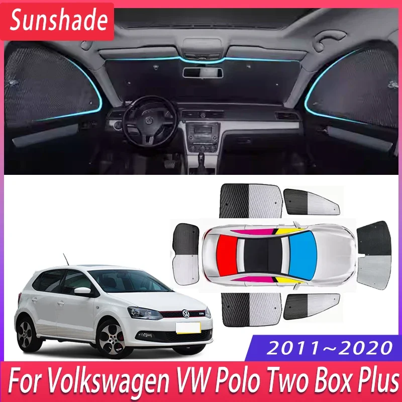 

Car Sunshade For Volkswagen VW Polo Two Box Plus 2011~2020 2015 Auto Heat Insulation Sun Protection Windshield Visor Accessories