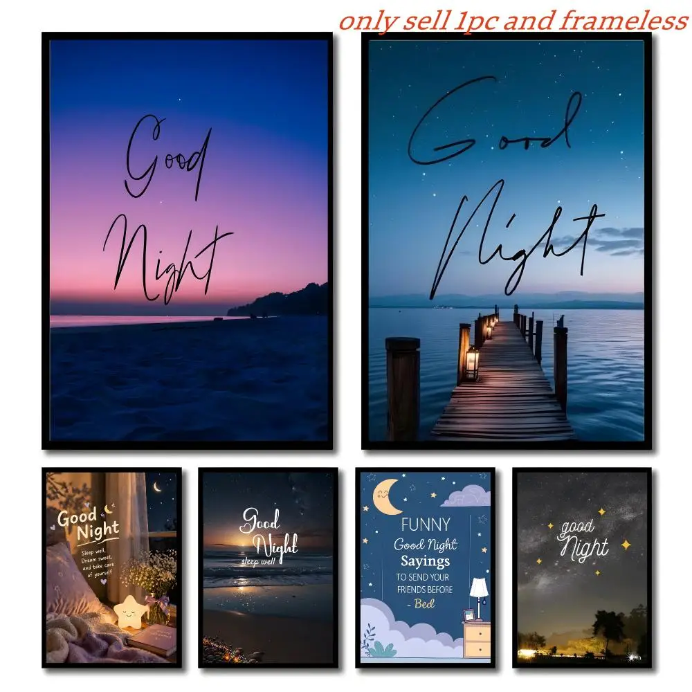 For Night Sweet Dreams Starry Sky Poster Self-adhesive Living Room Bedroom Party Bar Decor Moisture-proof Fade-resistant HD