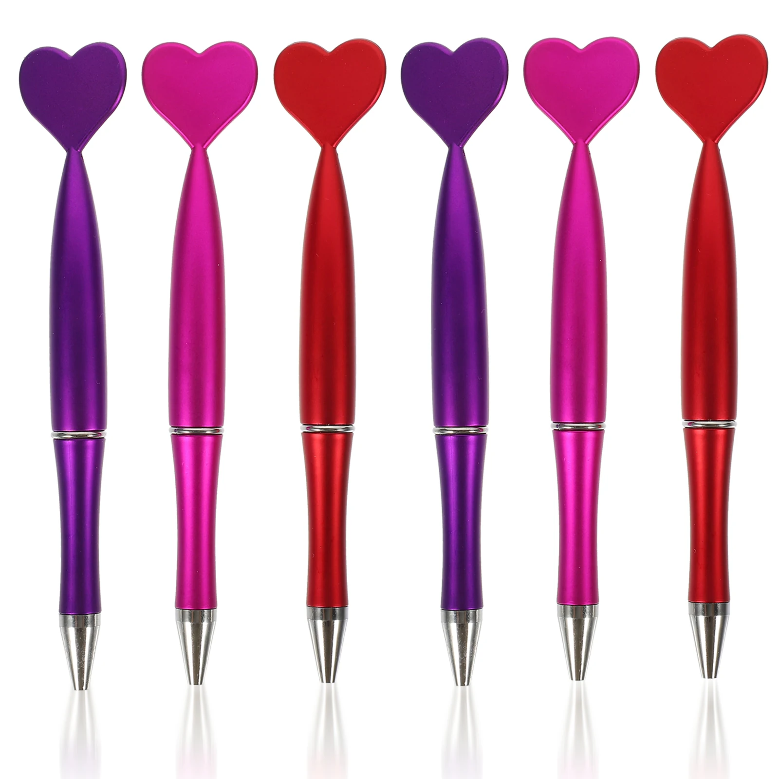 

48pcs Heart Shaped Ballpoint Pens Black Ink Valentine Party Supplies Creative Desk Accessories Student Office Use Writing Tools