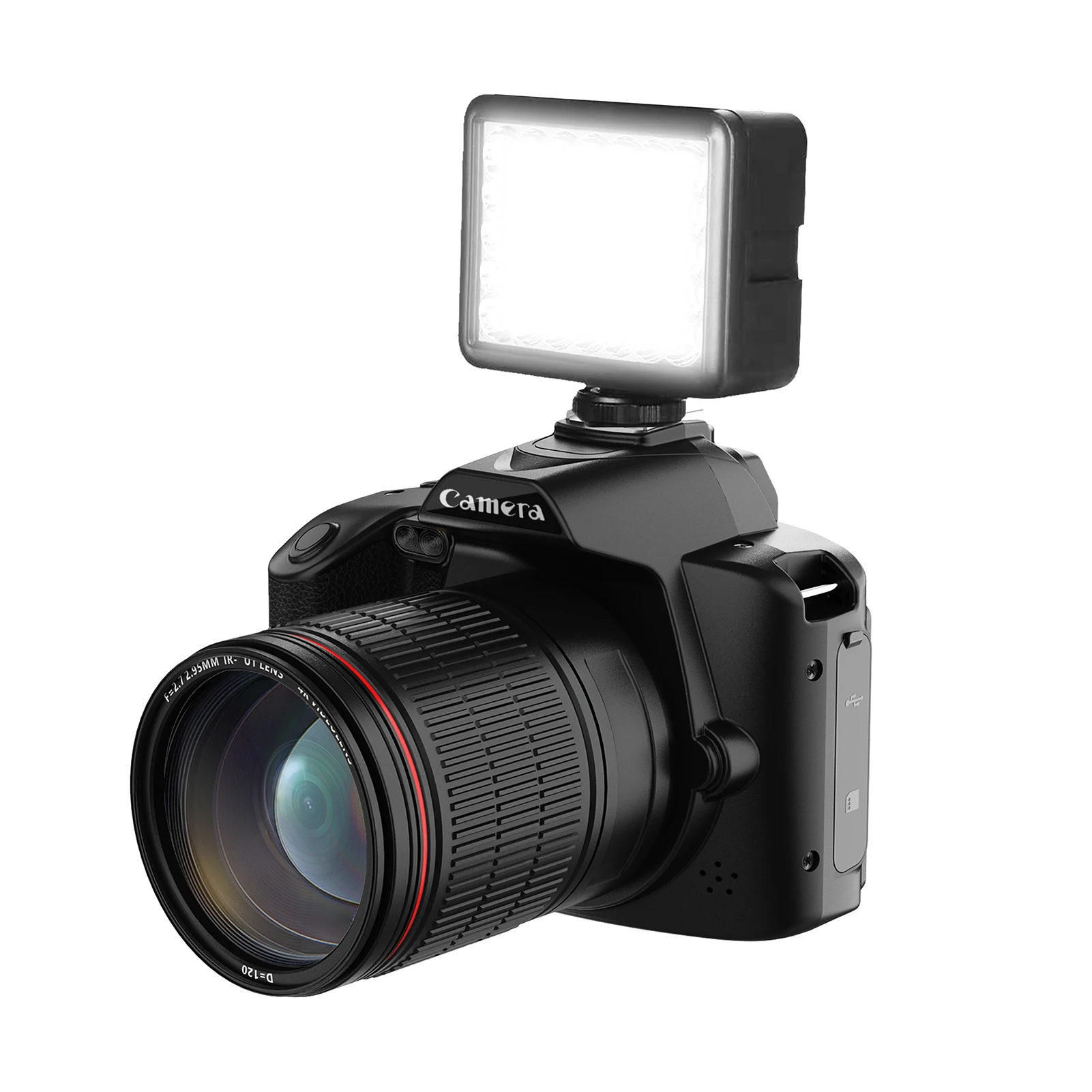 4K Digital Camera WiFi Digital Video Camera 64MP Dual Lens 3 Inch IPS Screen 16X Anti-Shake Zoom Night Vision Built-in Battery