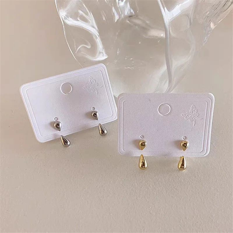 2022 Korean Fashion Women Metal Double Balls Stud Earrings Gold Color Round Back Hanging Earrings Jewelry