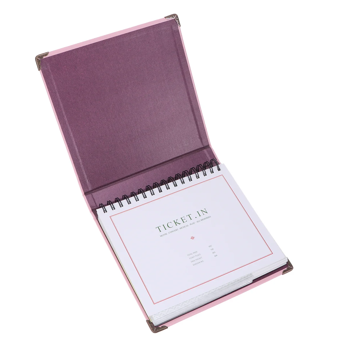 

1Pcs Receipt Organizer Storage Book Premium Material Ticket Collection Holder for Photos Tickets Bills Office Home Use Pink