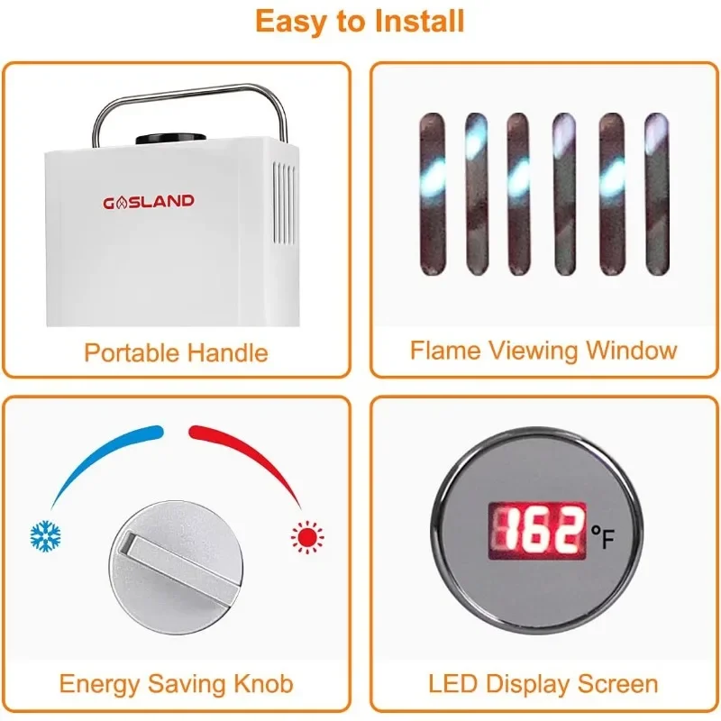 Bezzbiornikowy podgrzewacz wody, gaz na zewnątrz BE158 1.58gpm 6L przenośny gaz, propan podgrzewacz wody, zabezpieczenie przed przegrzaniem