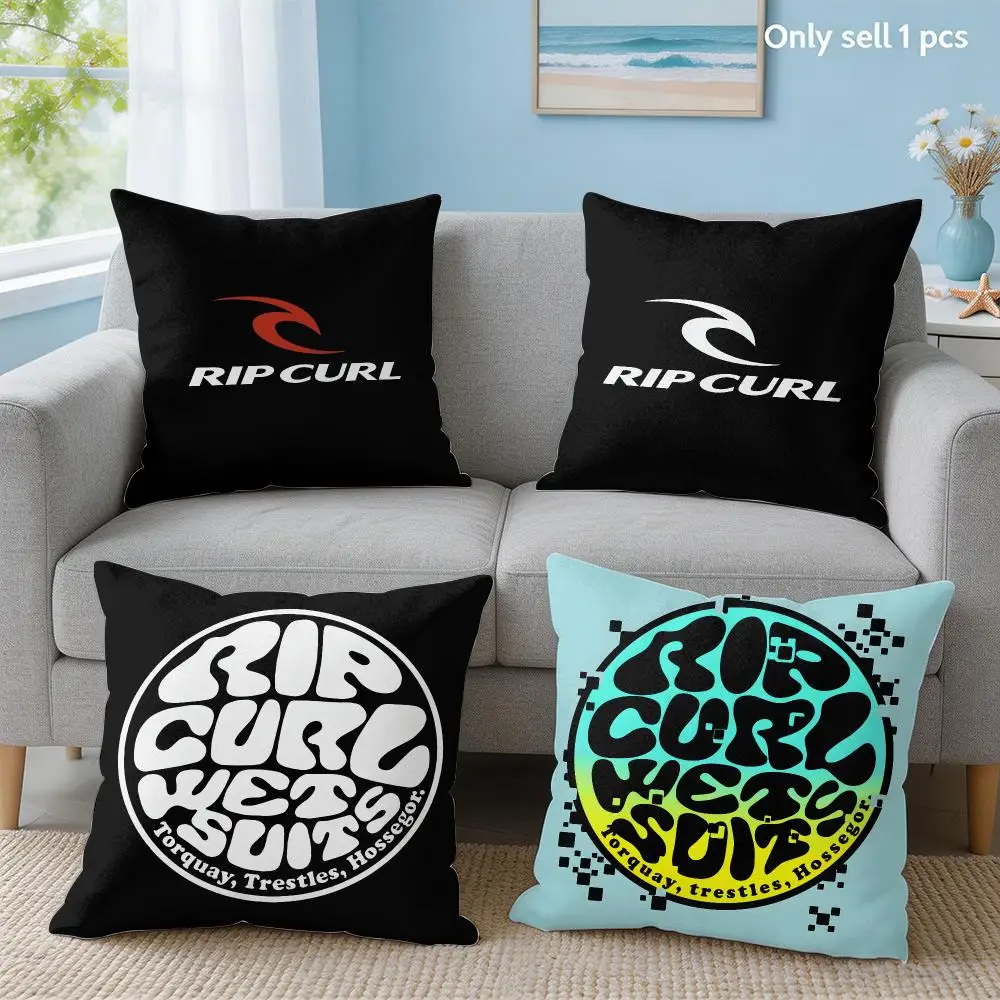 Fashion Logo R-Rips C-Curls Cushion Cover Soft Short Plush Throw Pillow Cover Hidden Zipper Cutecore Sofa Bedroom Home Decor