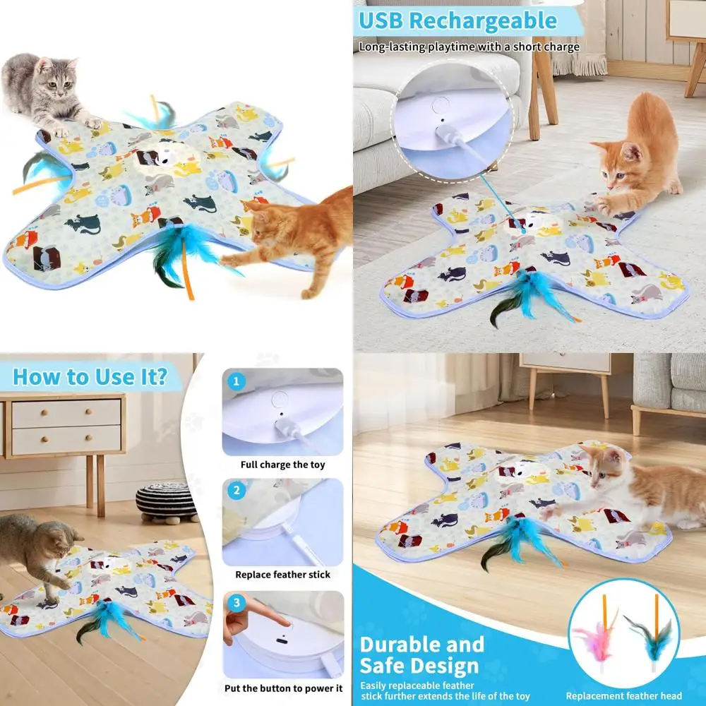 

Интерактивные игрушки DFQ, автоматическая игрушка для домашних кошек с движущимся пером, игрушка для кошек в хованках для охоты, обучающая упражнения