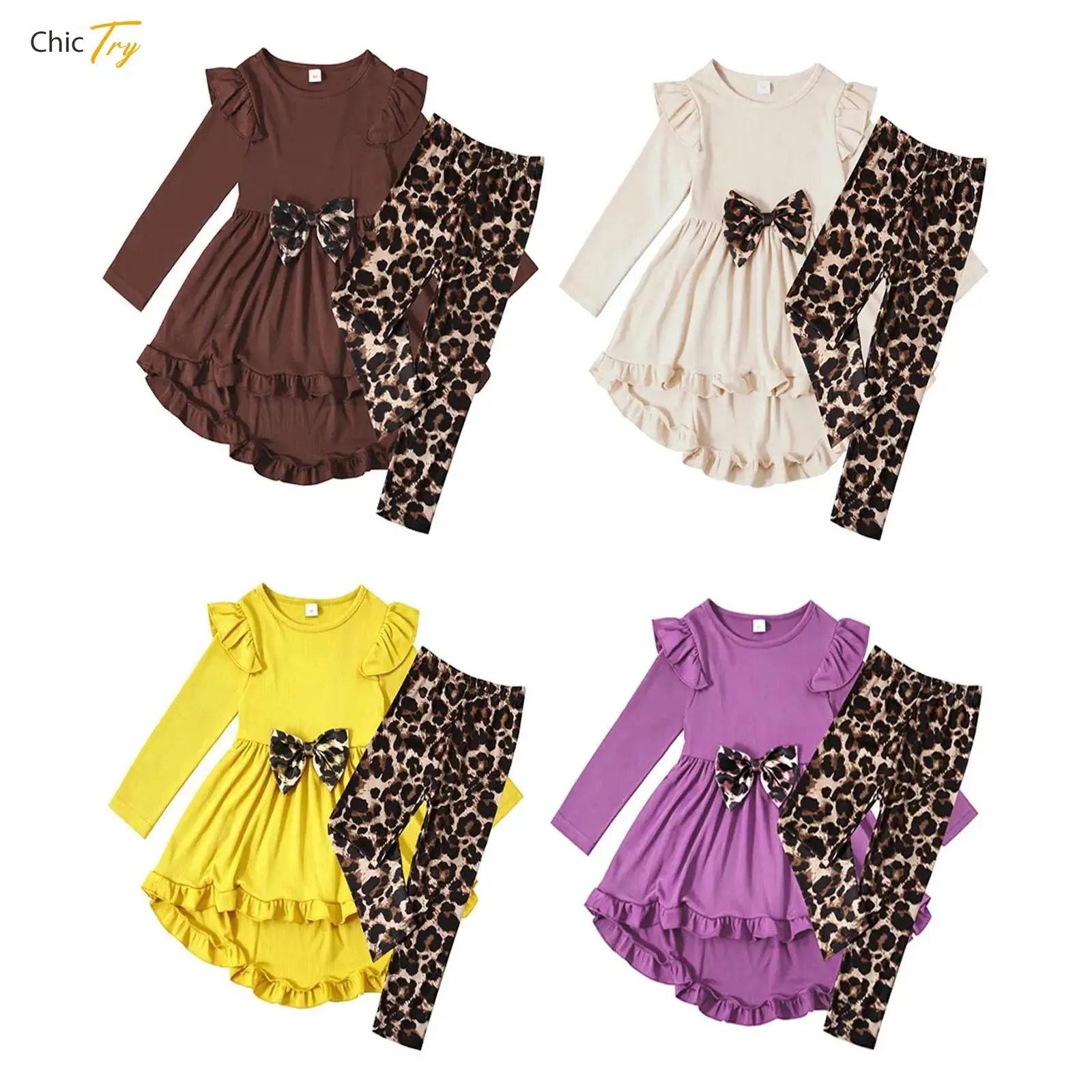 

Halloween Historical Stone Age Cavegirl Costume Long-sleeve Dress Top with Leopard Print Leggings Prehistoric Cave Girls Cosplay