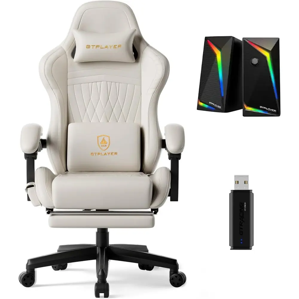AliExpress – Bluetooth Gaming Chair with Adjustable Backrest, Height & 3D Armrests, Video Game Chair with Footrest Speakers