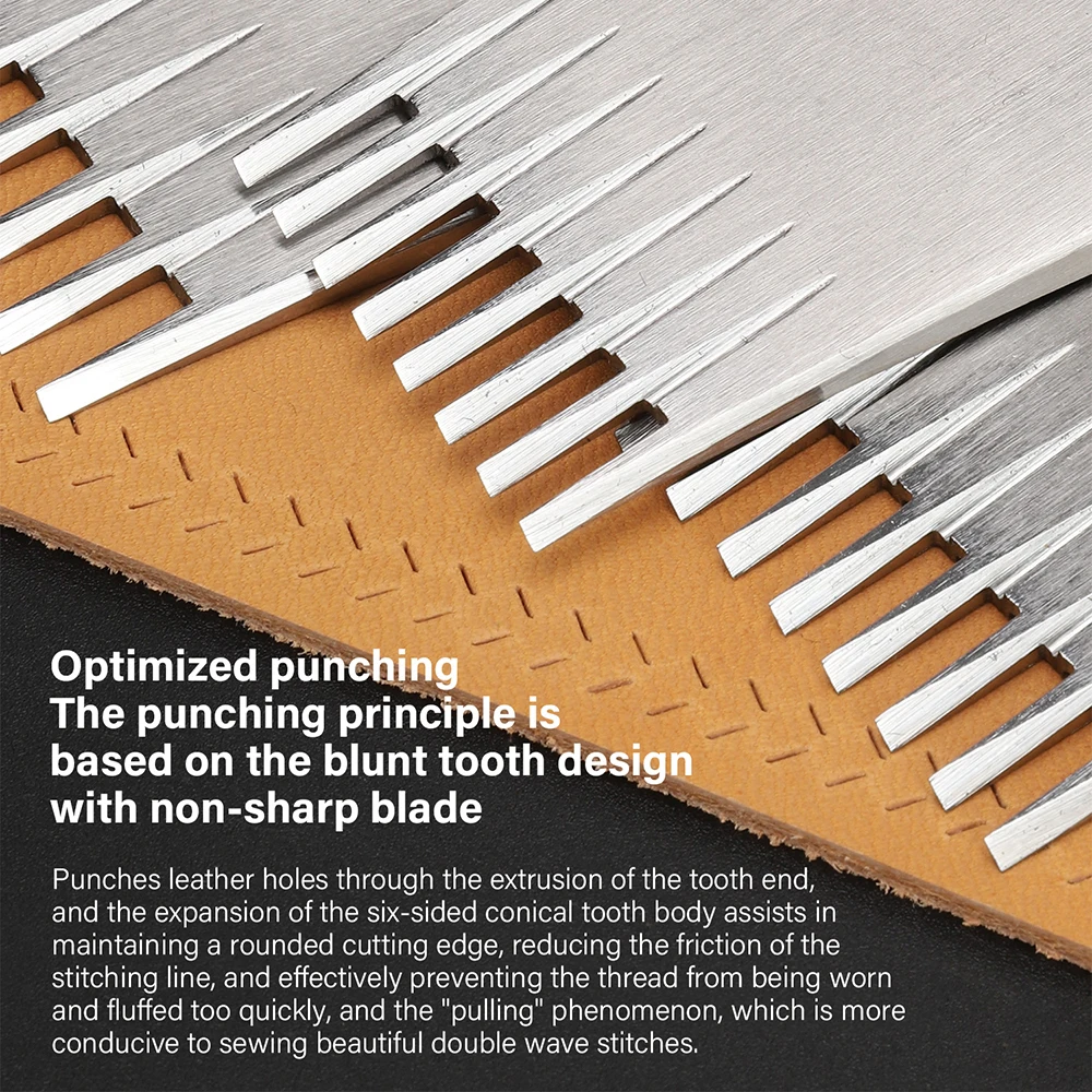 WUTA 1PC Professional Sharp Leather Chisel Punch French Style Pricking Iron Punching Tool High Polish DIY Leather Craft Tools