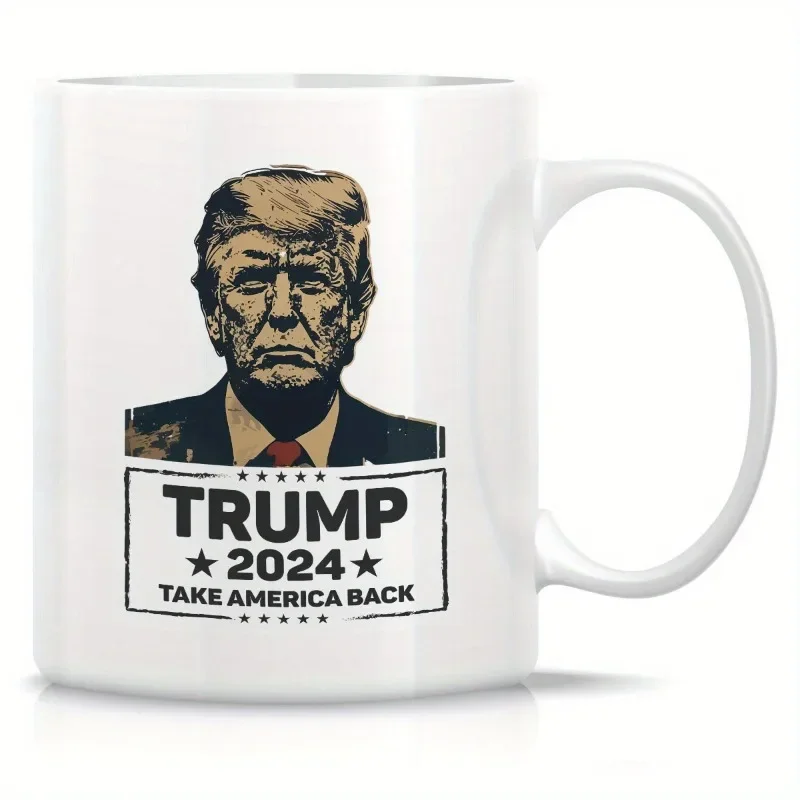 2024 Trump Patriotic Ceramic Mug Take America Back' with Bold Flag Design Insulated Hand Wash Only Perfect for All Beverages