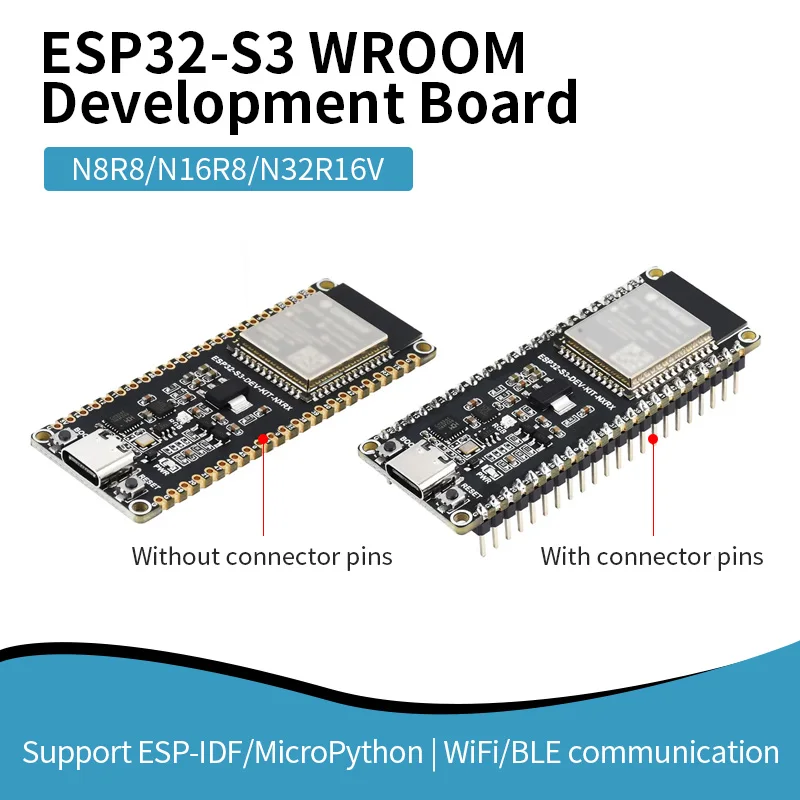 ESP32-S3 Microcontroller,2.4GHz Wi-Fi Development Board,240MHz Dual Core Processor,ESP32-S3-WROOM Module, Options For 8/16/32 MB