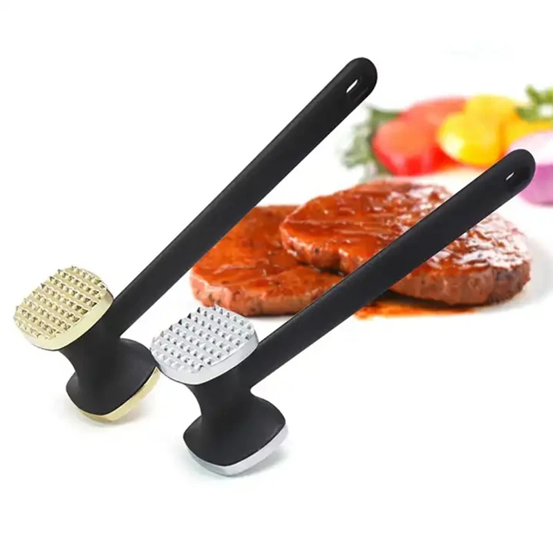 Meat Tenderizer Hammer Dual-Sided Kitchen Meat MalletWith Non-Slip Grip  Heavy Duty Metal Meat Pounder For TenderizingSteak Beef