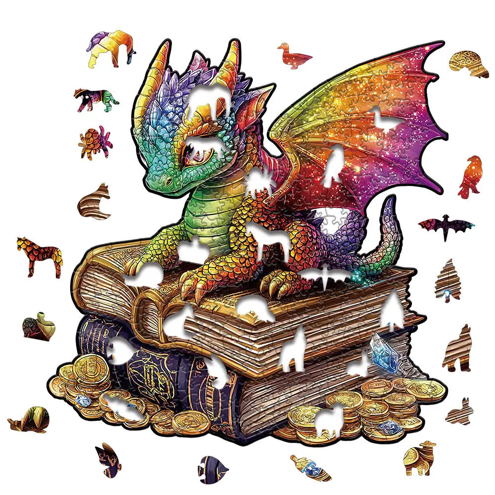 크리 에이 티브 DIY 게임 브레인 트위스터 러블리 드래곤 나무 직소 휴일 선물 나무 동물 퍼즐 어린이 성인