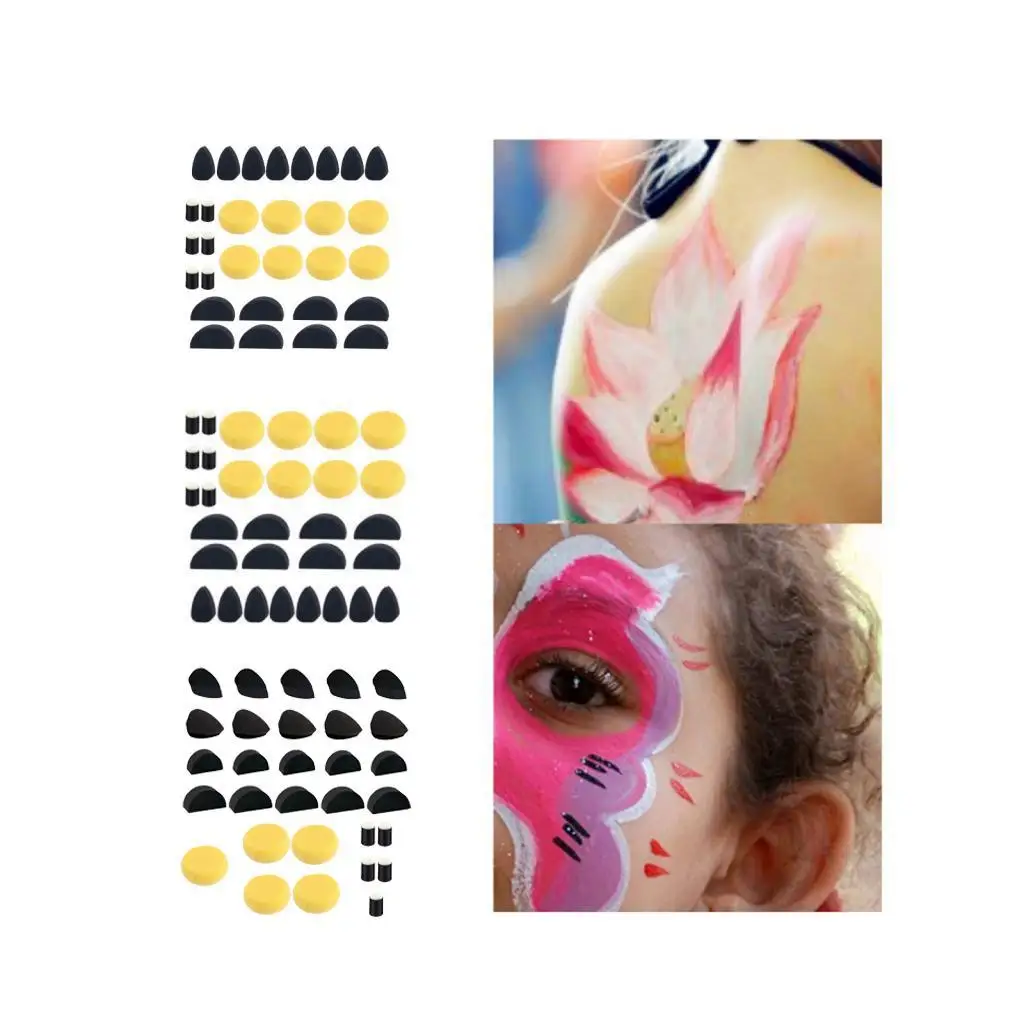 30x Gesichtsbemalungsschwämme, wiederverwendbar, für Kinder, Gesichtsbemalungsschwämme, Körperbemalungsschwamm für Bastelarbeiten, Gesichtsbemalung, Halloween, Make-up, Körperkunst