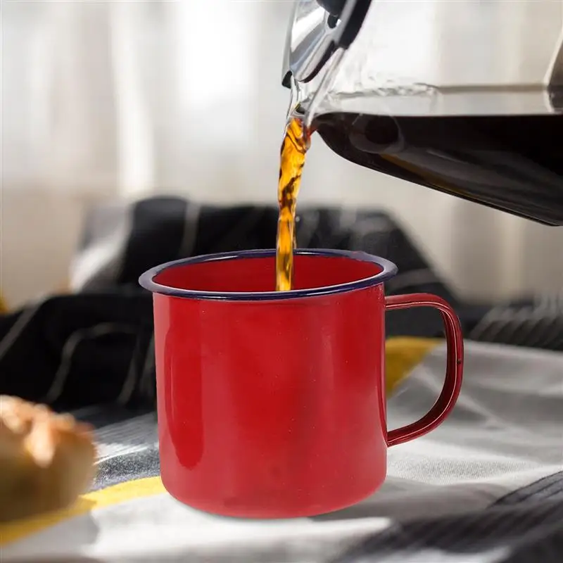 4pcs Mug Cup Enamel Coffee Camping Mugs Cups Tea Drinking 120/240/350/500mL Tin Travel Camp Campfire Hot Enamelware Tumbler New - Detail 1