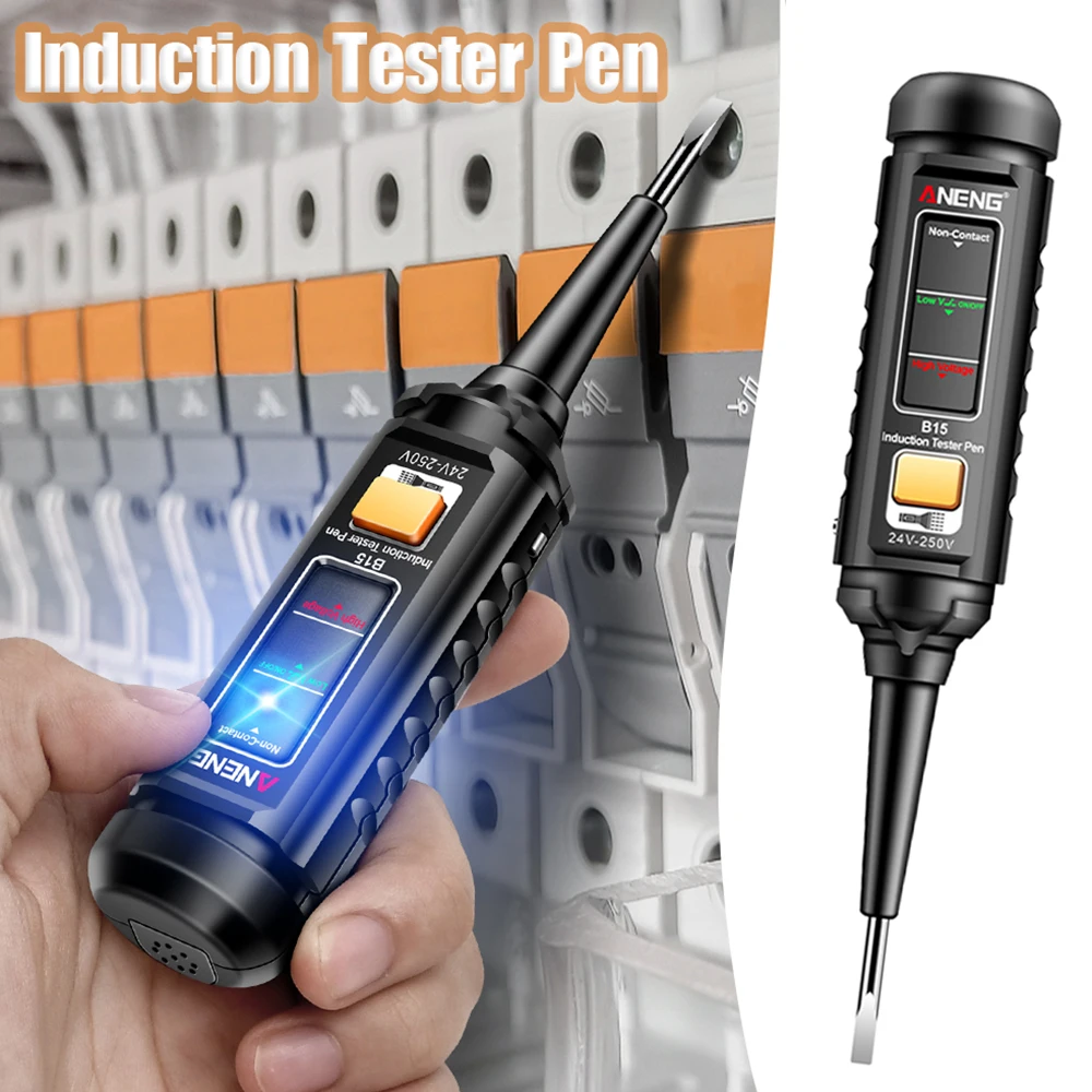 24-250V Professional AC Voltage Detection Pen Highlight Color Light Electrician Screwdriver NCV Electricity Pen Electrical Tools