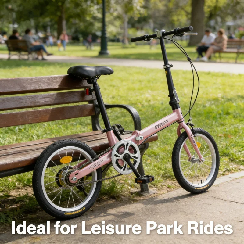 الكبار 16 بوصة خفيفة للغاية المحمولة دراجة قابلة للطي الشمبانيا الفرامل نمط ثلاثة نهر الخيول دراجة ذات سرعة واحدة