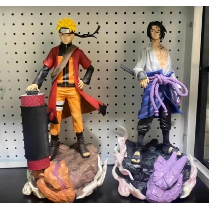 32 centimetri Naruto Anime Figure Uzumaki Naruto Uchiha Sasuke Action Figure GK Figurine Statua In Pvc Modello Collezione Ornamento Giocattoli Per Bambini