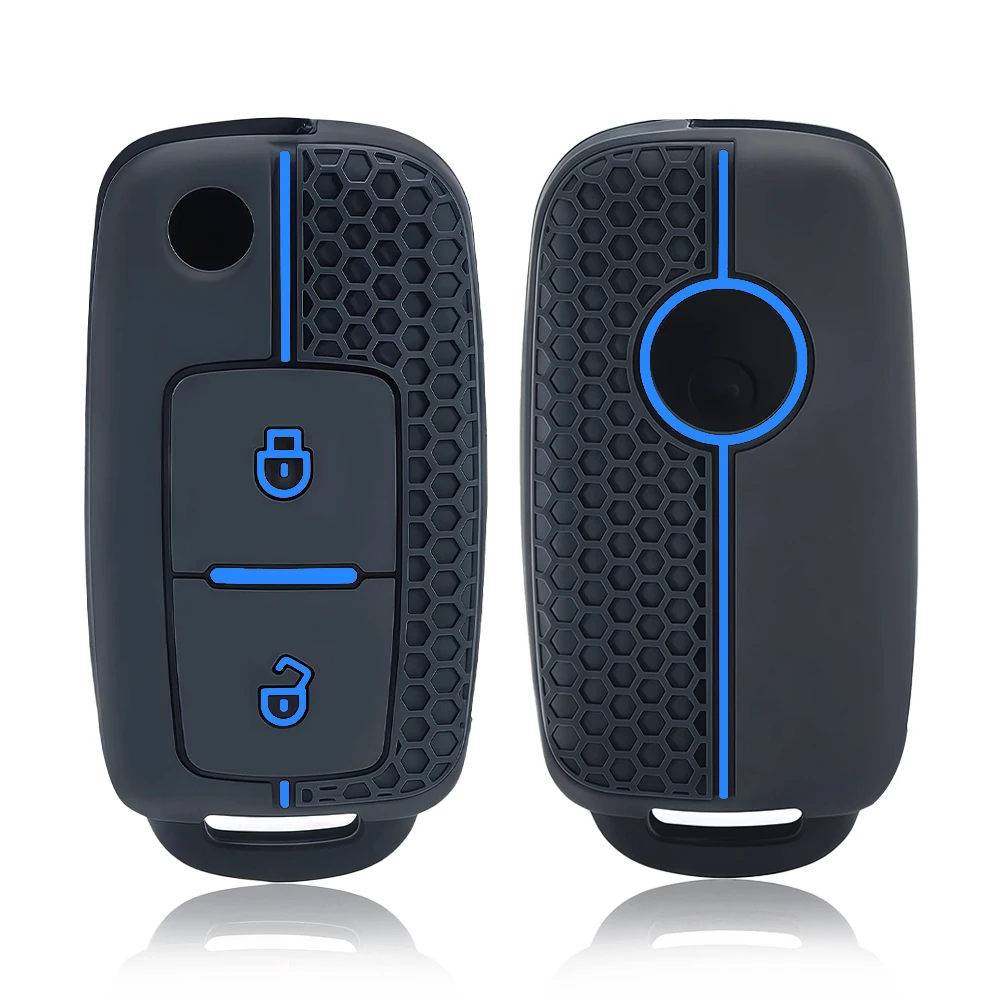 Silicone Car Key Case Key Cover For VW T5 Polo Passat Volkswagen Golf 4 5 6 Caravelle Skoda Fabia Octavia Ligier JS Seat Toledo