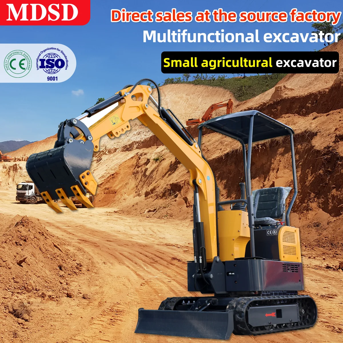 Preço especial Mini Escavadeira Diesel Com Acessórios Pequena Escavadeira EURO5 Mini Escavadeira Hidráulica Com Preço Baixo DDP Grátis