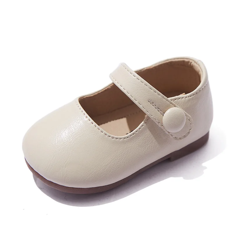 Claladoudou Simple Microfiber Leather Dress Shoes For Baby Girls,Solid Soft Flats For Infant Baby Girls,Toddler Autumn Shoes