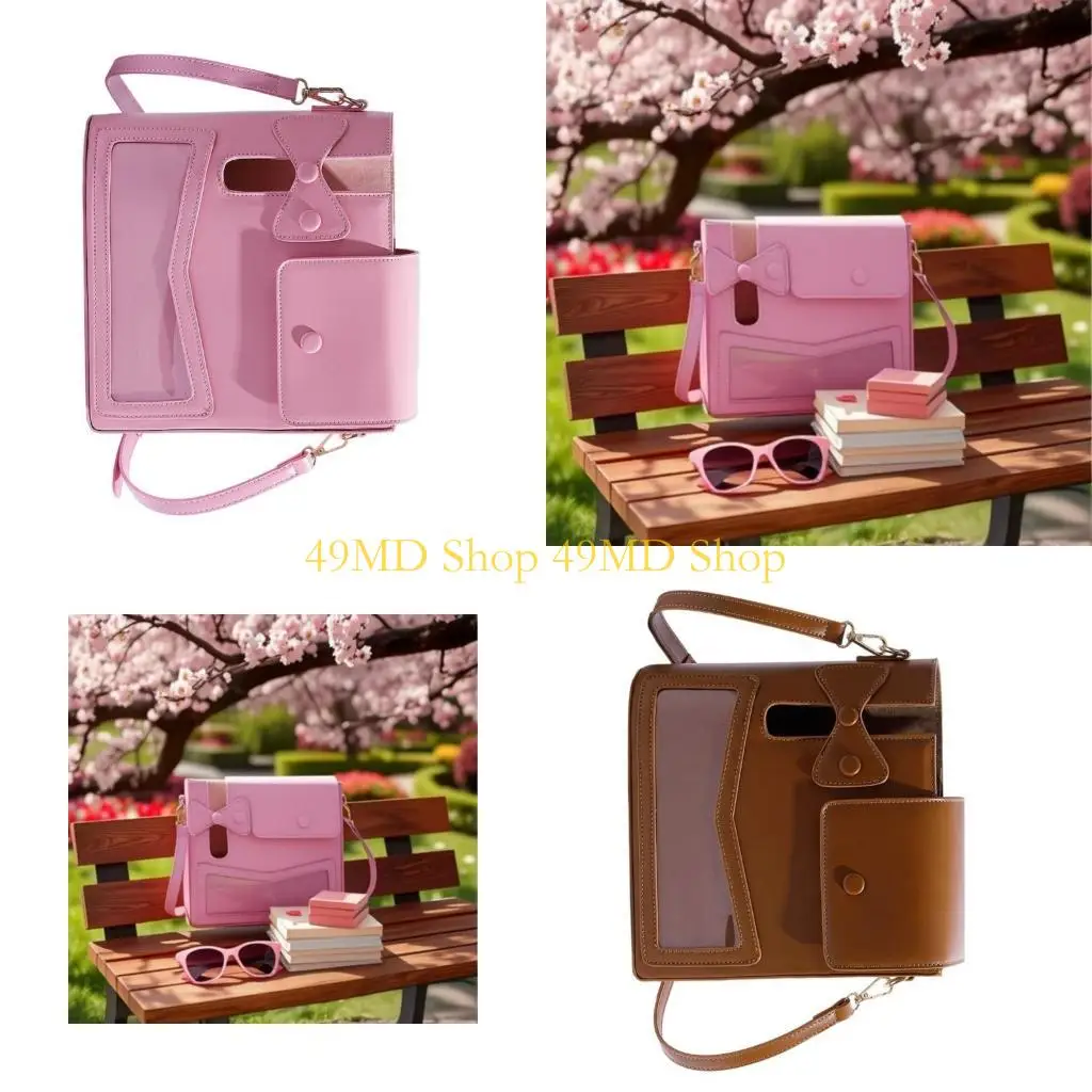 49MD Lightweight Decorated Shoulder Bag Spacious Section Crossbody Water Bottle Cup Holder Bags For Water Flask And Items