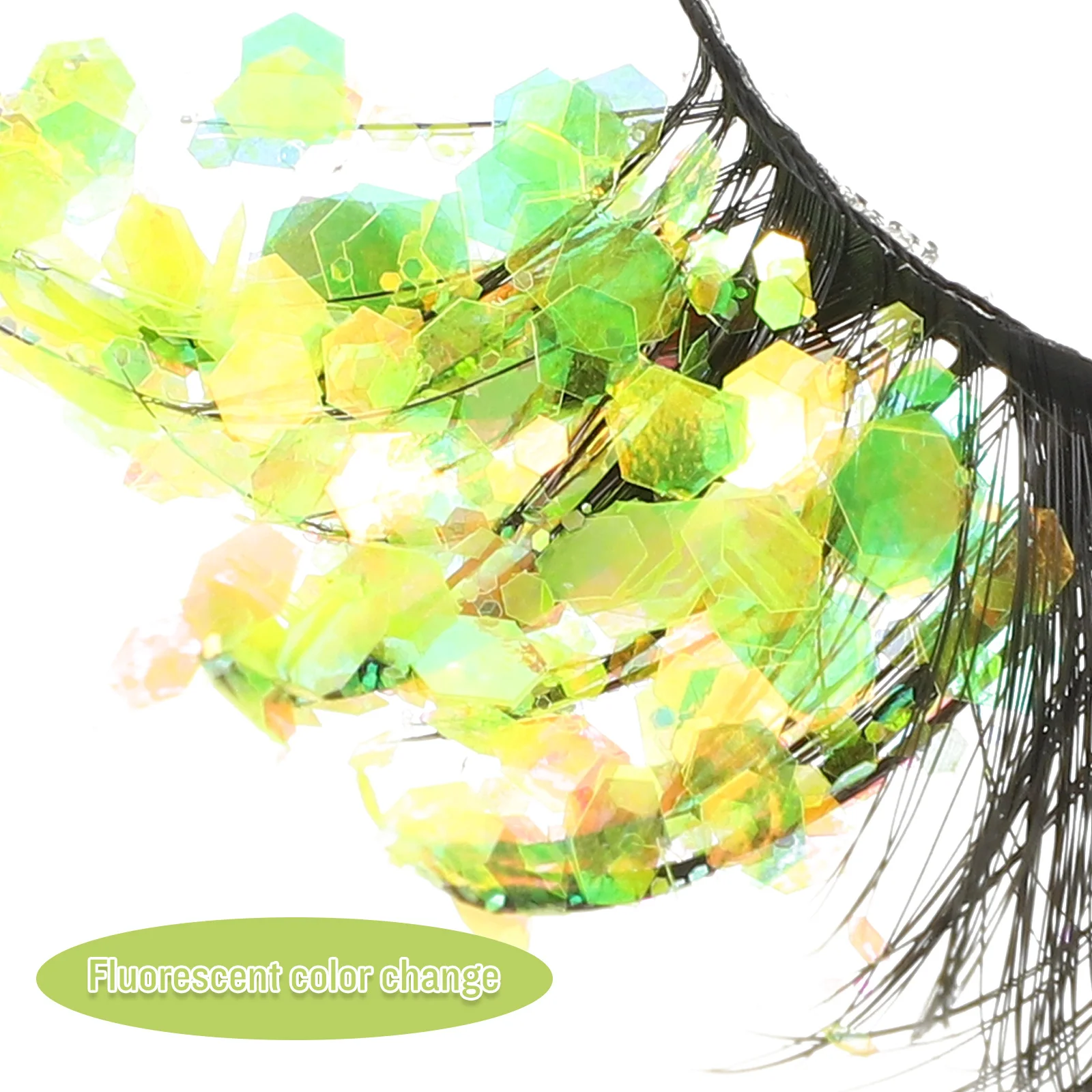 2 قطعة رموش صناعية ذات مظهر طبيعي مع وصلات رموش اصطناعية مضيئة ملونة تصميم تجعيد كثيف للنساء ملابس يومية قابلة لإعادة الاستخدام #3