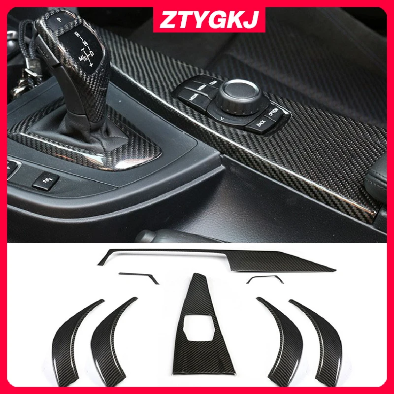 Dry Carbon Fiber Material Car Interiors Stickers For BMW 3 4 Series F30 F32 F33 320 330LI 430 425i Left Driving