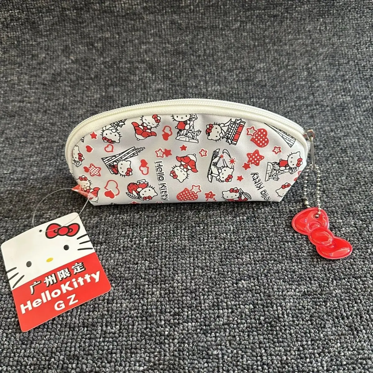Hello Kitty White Pink Full Print Pencil Bag Portable Storage Makeup Bag Cartoon Zipper Sundry Items Bag Birthday Gift Friends