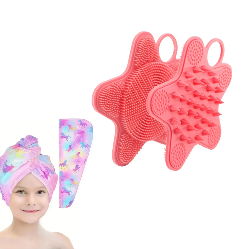 

Factory Sales Microfiber unicorn Pattern Kids Hair Caps Water-absorbing quick-dry Child Headscarf Towel for Girl Birthday Gift