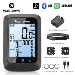 WEST BIKING BKV100 GPS/BDS Bike Computer Cycling Wireless Speedometer Road Bike MTB Waterproof Bluetooth ANT+ Cadence Odometer