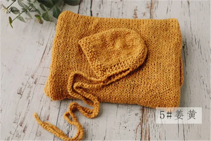 Jane Z Ann 11 color handmade knitted hat +wrap  baby photos studio shooting accessories newborn photography props