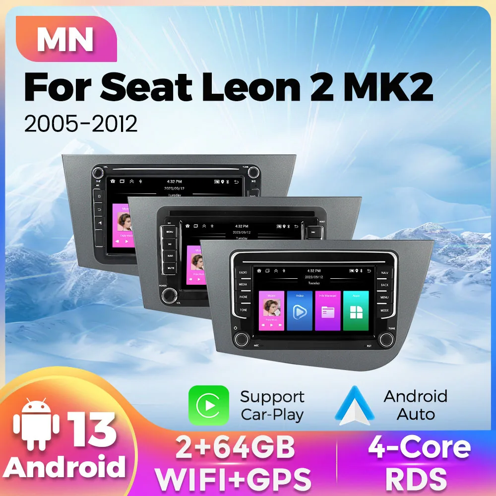 

Автомобильная магнитола MEKEDE 7”/8” с беспроводным Carplay и Android AUTO, 2+64 ГБ, для Seat Leon 2 MK2 2005-2012, GPS-стерео, мультимедийный плеер, головное устройство.