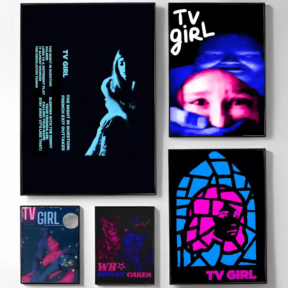Dream Pop T-TV GIRL Poster High-definition Art Sticker Self Adhesive Waterproof Home Decoration