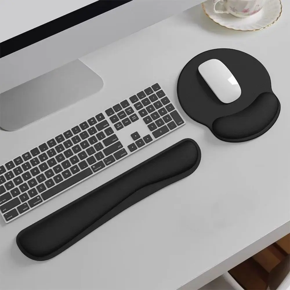 2Pcs/Set Slow Rebound Ergonomic Keyboard Wrist Rest Non-Slip Comfortable Mouse Pad Set Soft Wrist Protection Keyboard Wrist Rest