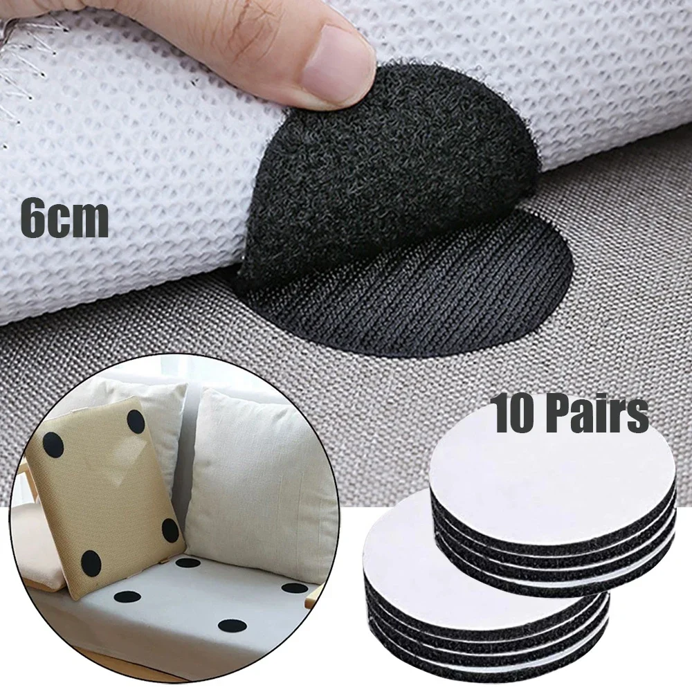 10 Pairs Anti Curling Carpet Tape Rug Gripper Velcro Secure the Carpet Sofa and Sheets in Place and Keep the Corners Flat 6cm